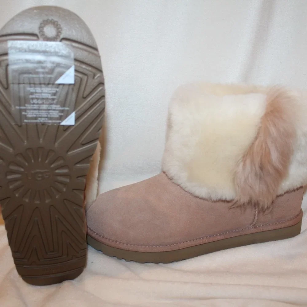 NIB‎ UGG WOMEN'S MINI WISP SUEDE SHEARLING LINED WINTER BOOTS ARROYO